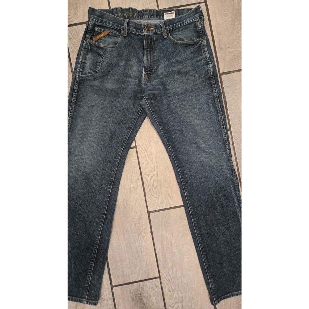 Ariat M-Series Mens Straight Leg Denim Jeans Blue Medium Wash 34x34